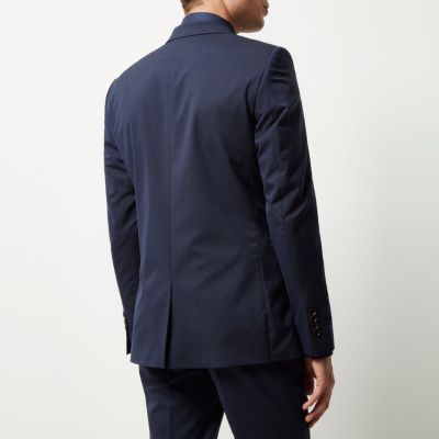 Dark blue skinny fit suit jacket